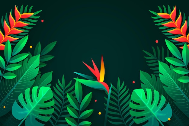 Vector gratuito fondo de hojas tropicales