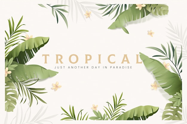 Fondo de hojas tropicales