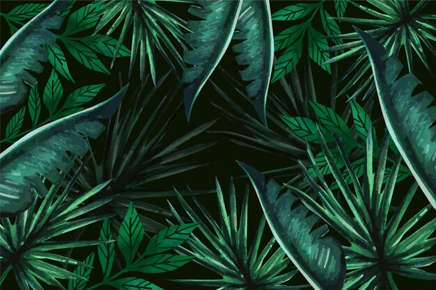 Fondo de hojas tropicales