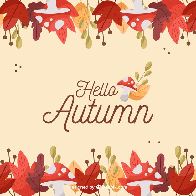 Fondo de hola otoño con hojas