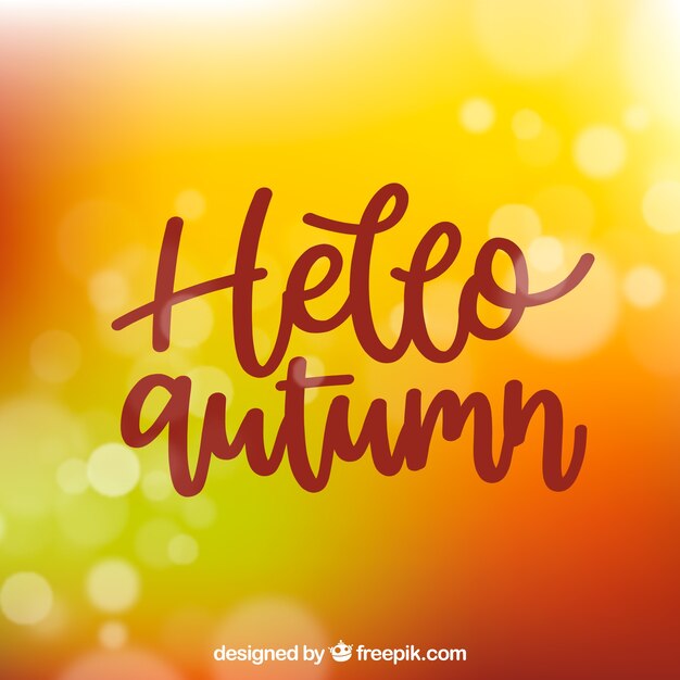 Fondo de hola otoño con lettering