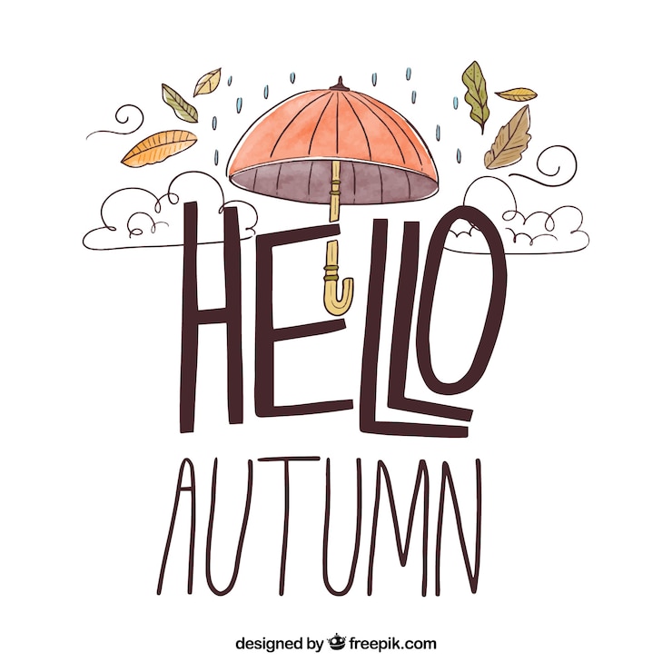 Vector gratuito fondo de hola otoño con tipografía