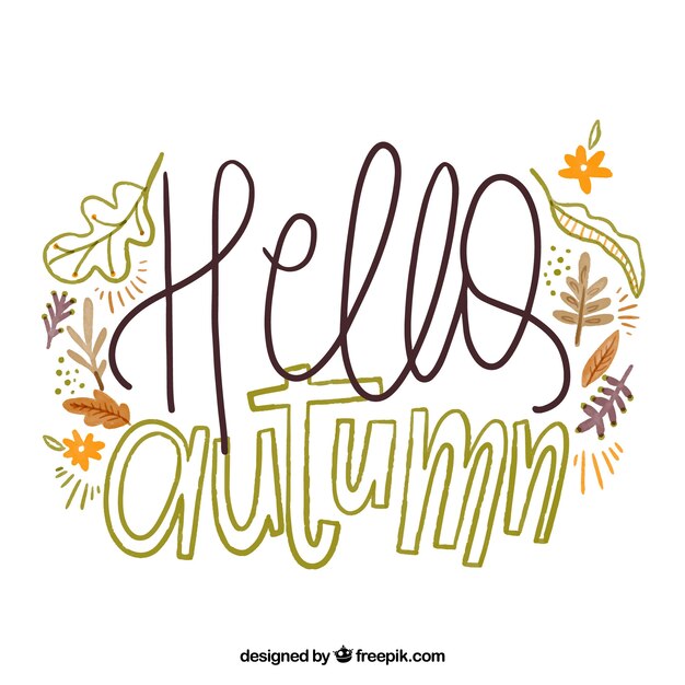 Fondo de hola otoño con tipografía