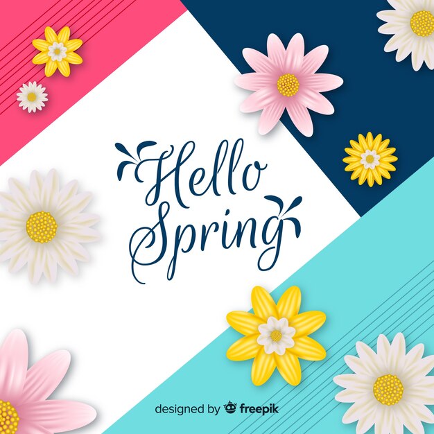 Fondo hola primavera geométrico