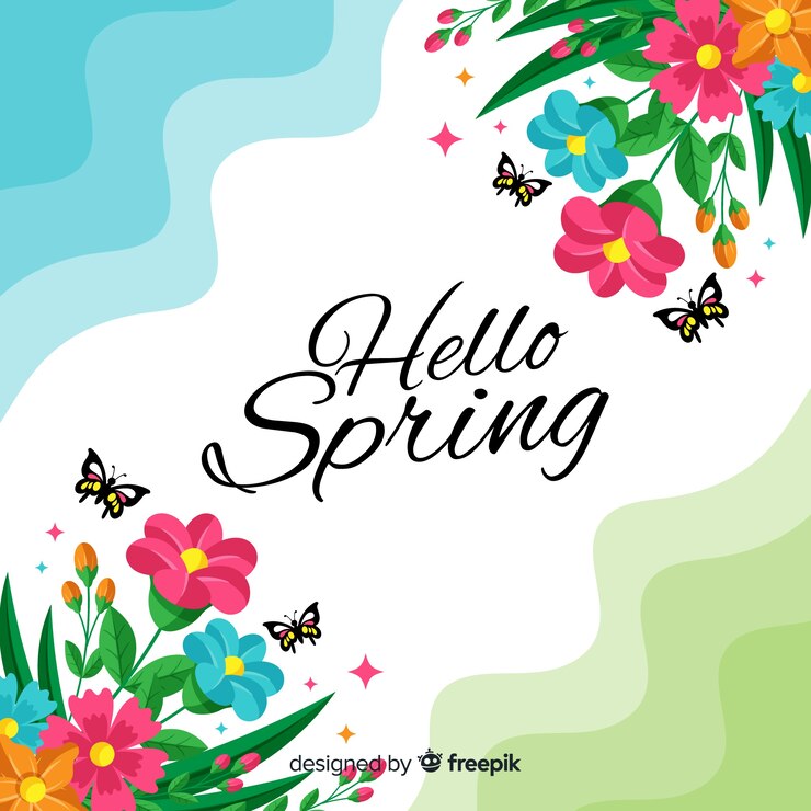 Vector gratuito fondo hola primavera ondas