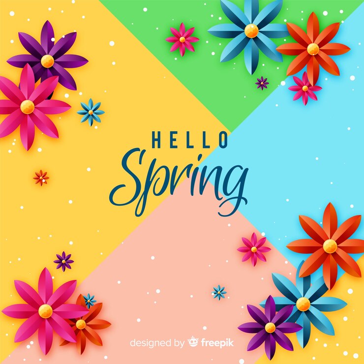 Vector gratuito fondo de hola primavera