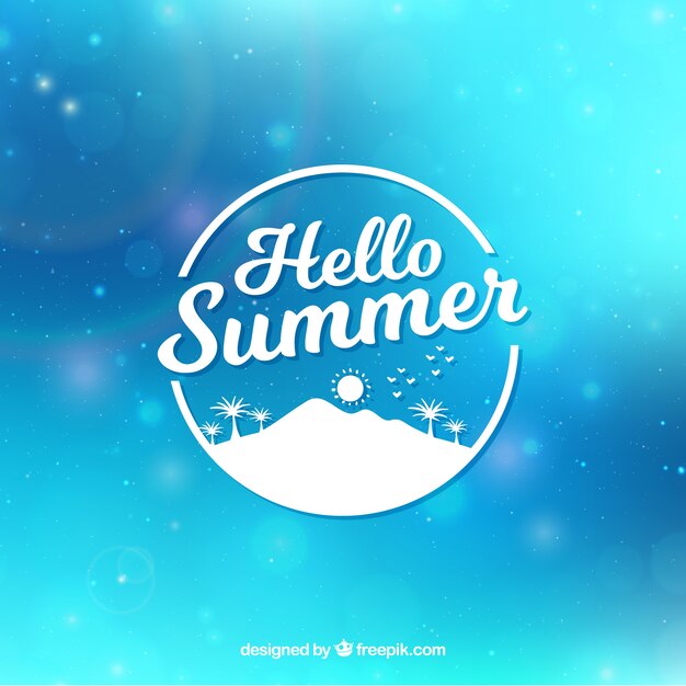 Fondo de hola verano con efecto desenfocado