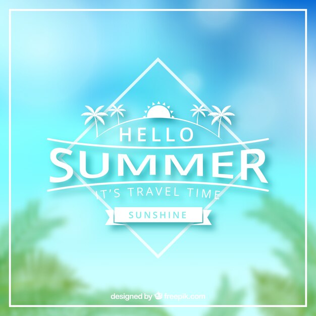 Fondo de hola verano en estilo desenfocado
