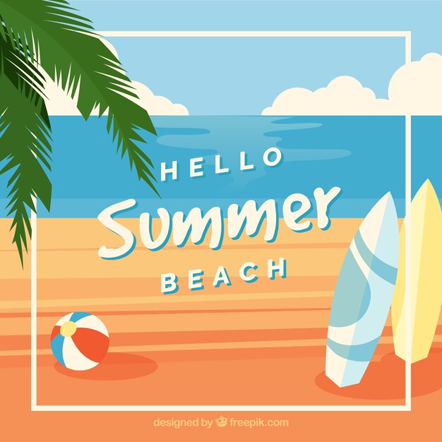Fondo de hola verano con vista de playa