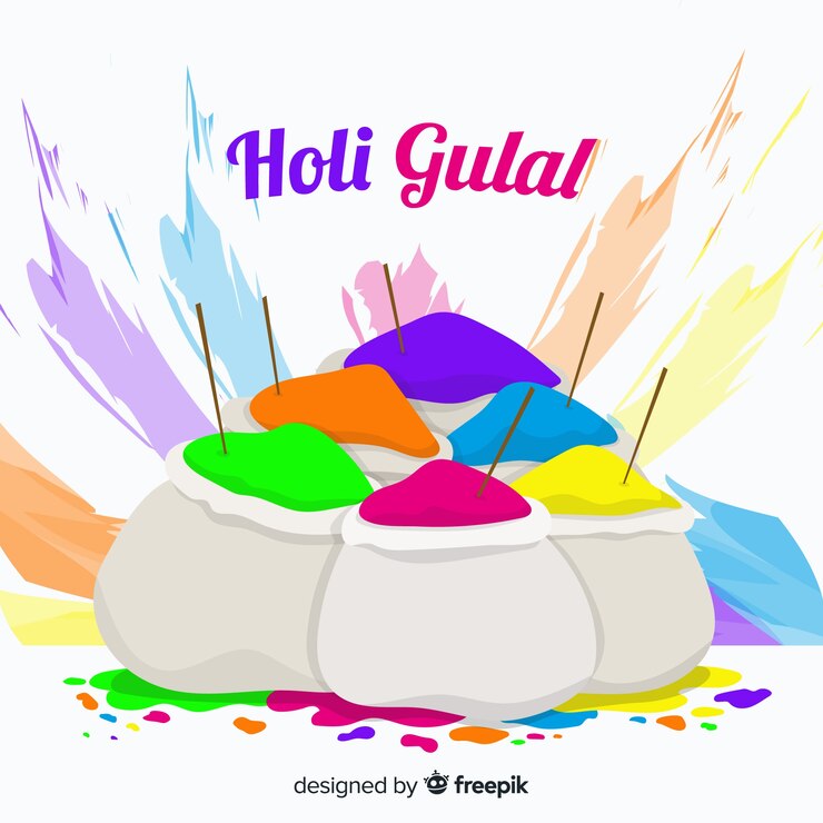 Vector gratuito fondo holi bolsas gulal