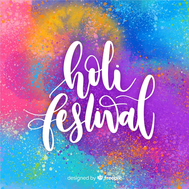 Vector gratuito fondo de holi festival en acuarela