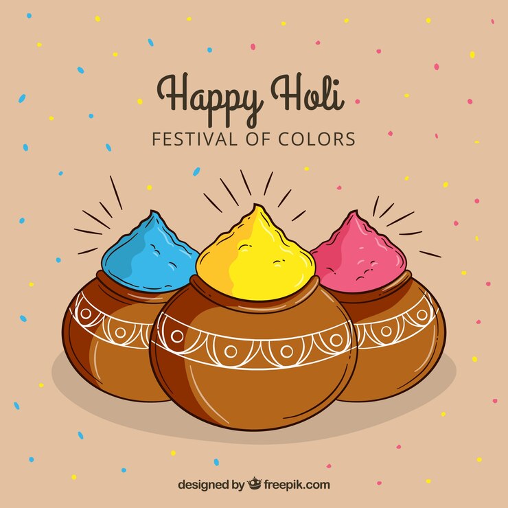 Vector gratuito fondo para el holi festival con colores