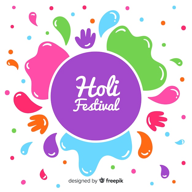 Fondo de holi festival dibujado a mano