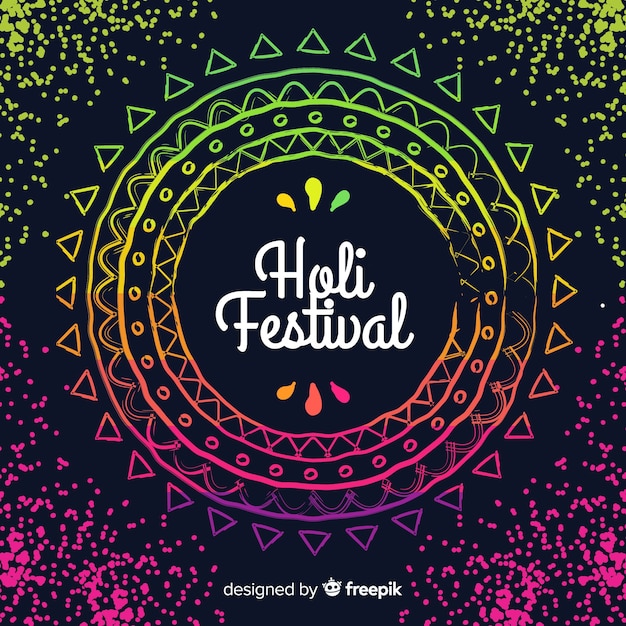 Vector gratuito fondo de holi festival en diseño plano