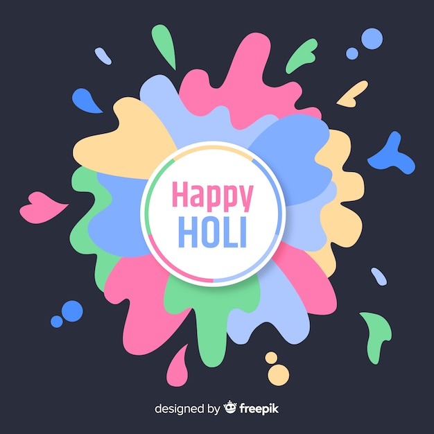 Vector gratuito fondo de holi festival en diseño plano