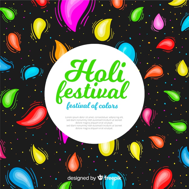 Fondo de holi festival en diseño plano