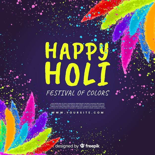 Fondo holi plumas coloridas