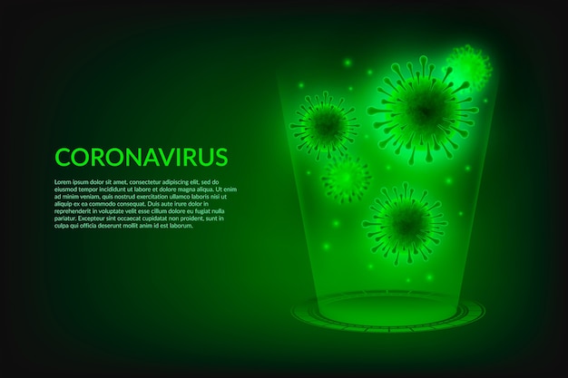 Fondo de holograma de coronavirus realista