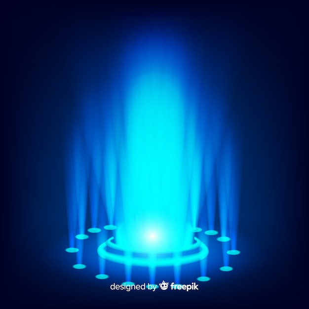 Fondo holograma de portal realista azul