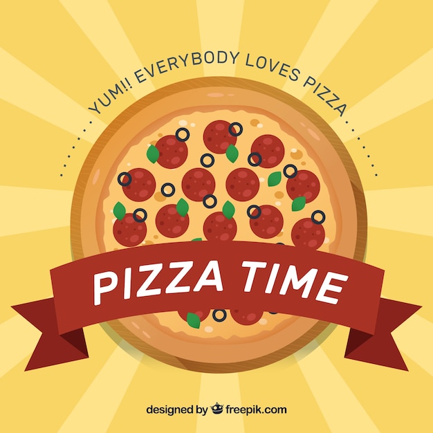 Vector gratuito fondo de hora de la pizza