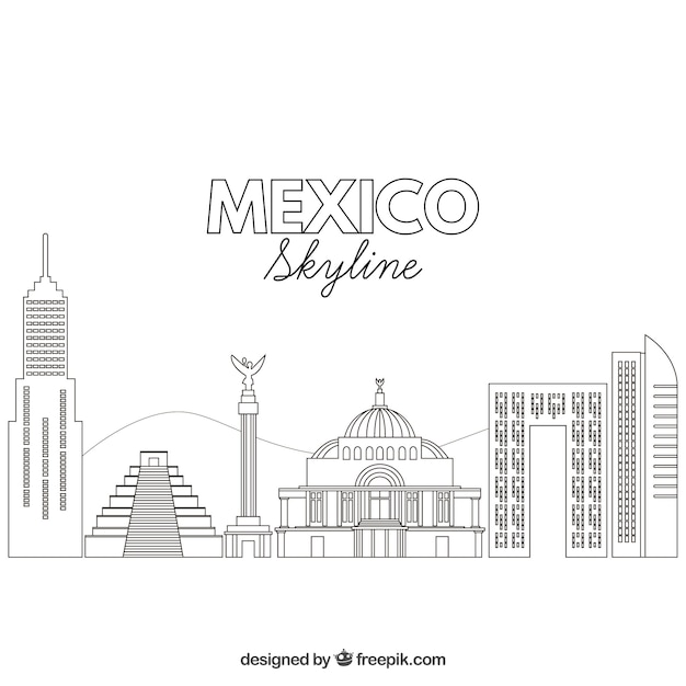 Vector gratuito fondo de horizonte de méxico