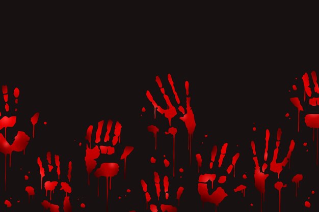 El fondo de la huella de mano ensangrentada