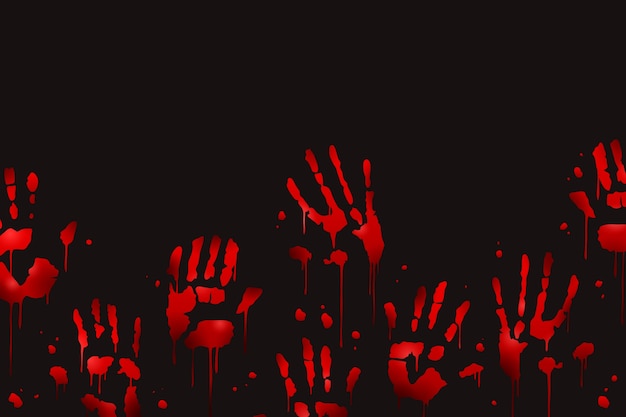 El fondo de la huella de mano ensangrentada