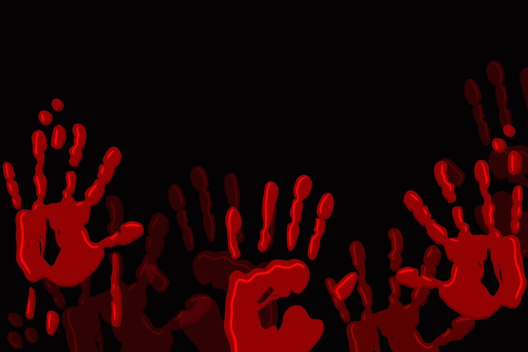Vector gratuito fondo de huella de mano sangrienta dibujada a mano