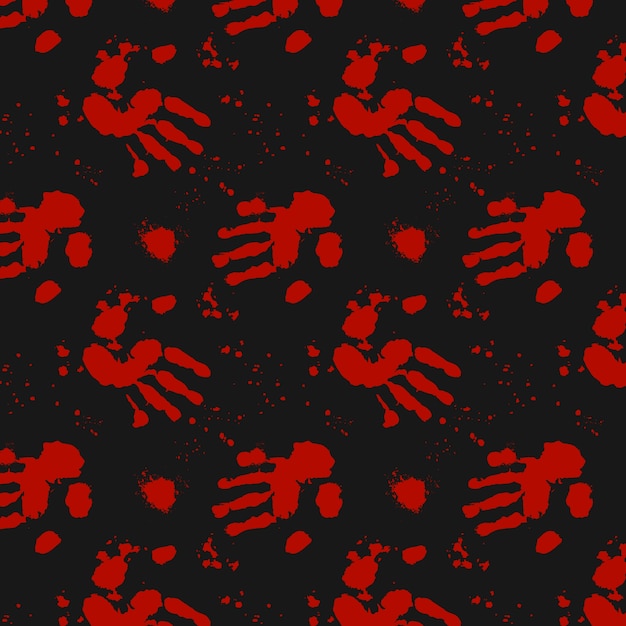 Fondo de huella de mano sangrienta de diseño plano