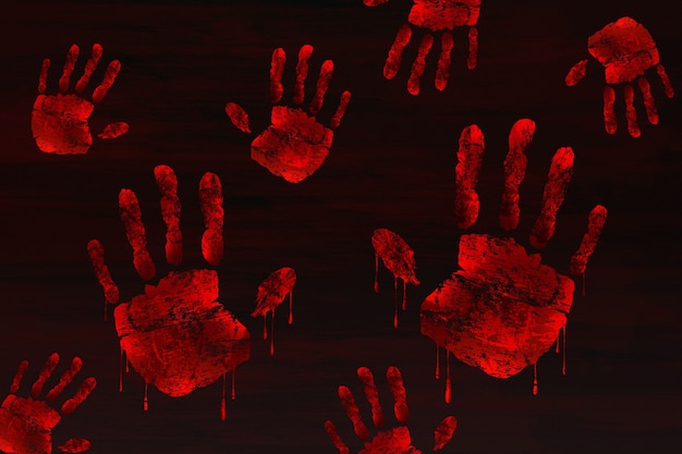 Fondo de huella de mano sangrienta realista