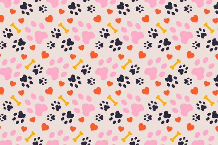 Vector gratuito fondo con huellas de patas de diseño plano