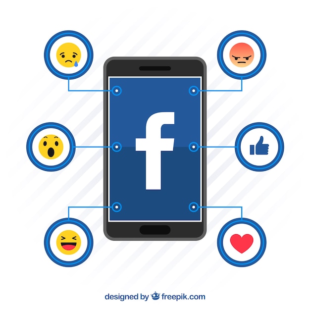 Fondo de iconos de facebook con diseño plano