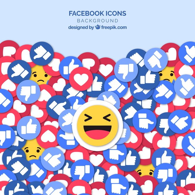 Fondo de iconos de facebook con diseño plano