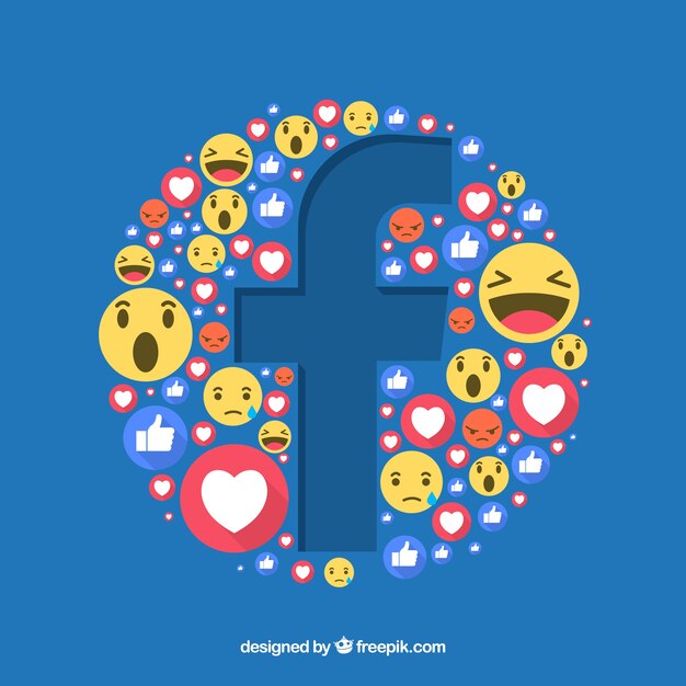 Fondo de iconos de facebook con diseño plano