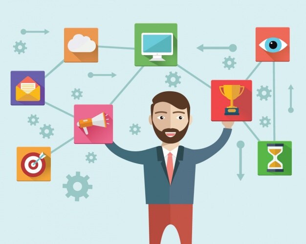Fondo con iconos de negocios