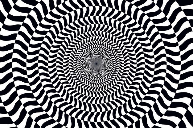 Fondo de ilusión óptica dibujado a mano