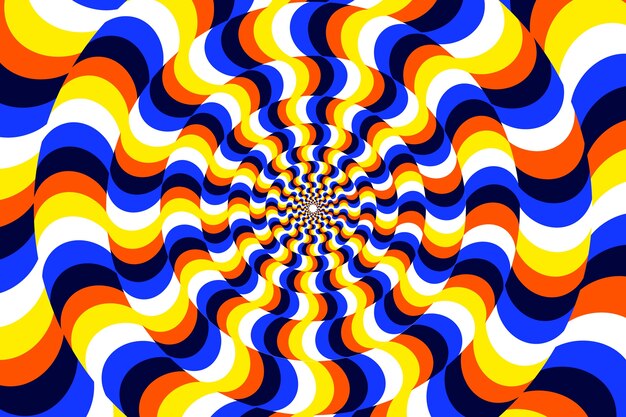 Fondo de ilusión óptica de diseño plano