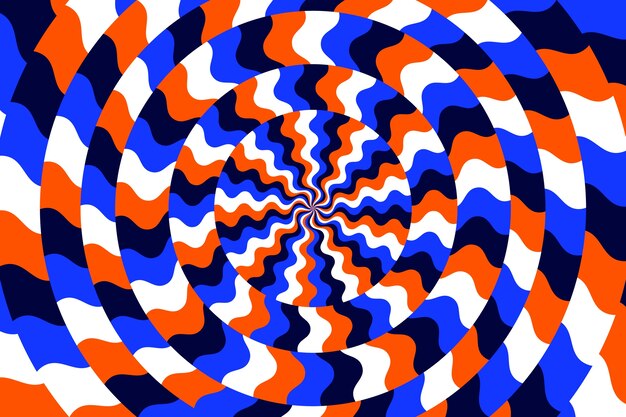 Fondo de ilusión óptica de diseño plano