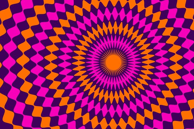Fondo de ilusión óptica de diseño plano