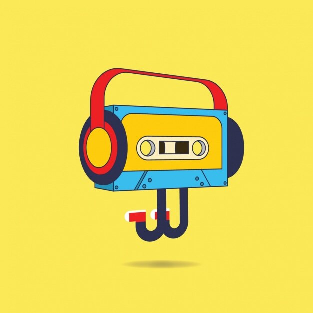 Fondo de ilustración de cassette