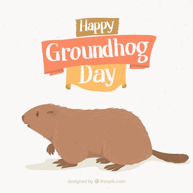 Fondo con ilustración de marmota