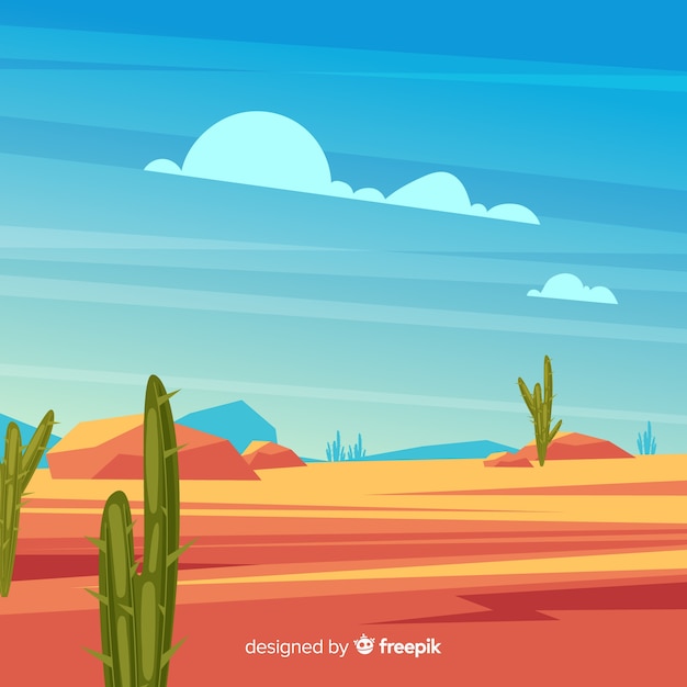 Fondo ilustrado del paisaje del desierto