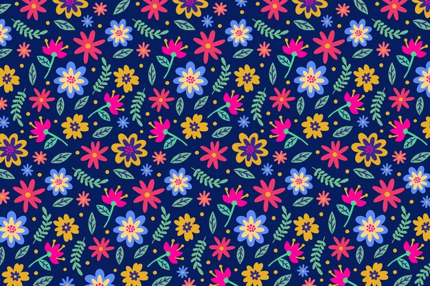 Fondo de impresión floral ditsy colorido