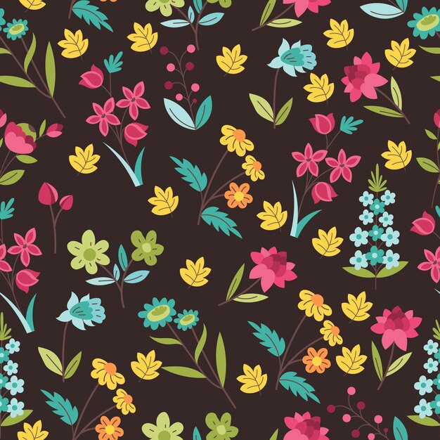 Fondo de impresión floral ditsy colorido