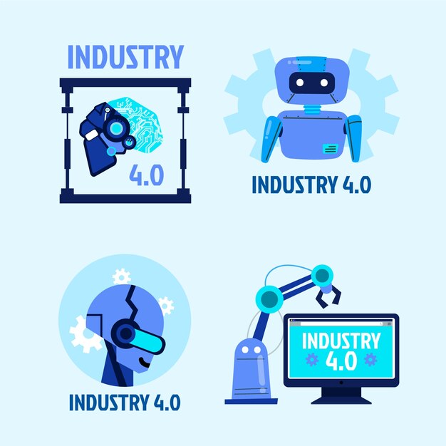 Fondo de la industria 4.0 dibujado a mano
