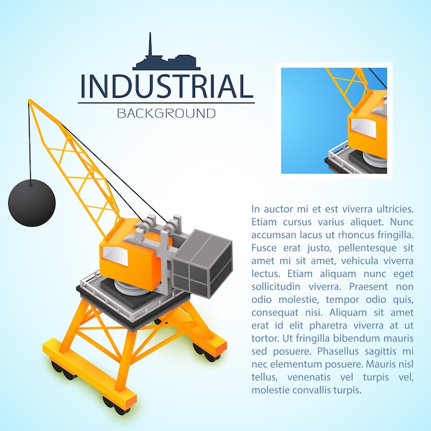 Vector gratuito fondo industrial con maquinaria de construcción 3d