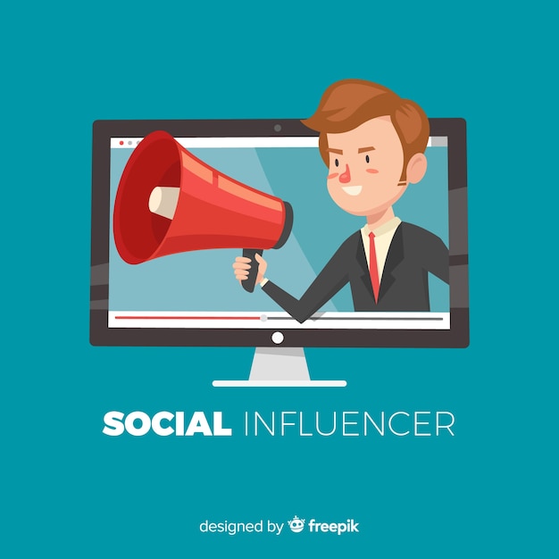 Vector gratuito fondo de influencer en redes social