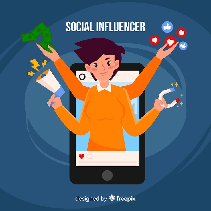 Vector gratuito fondo de influencer en redes social