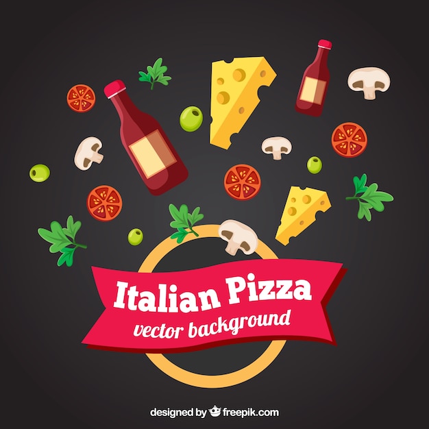 Vector gratuito fondo de ingredientes para pizza