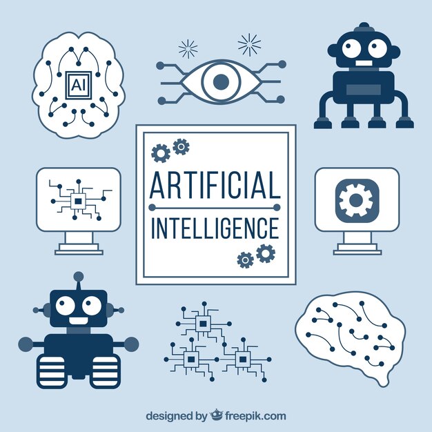 Fondo de inteligencia artificial con elementos